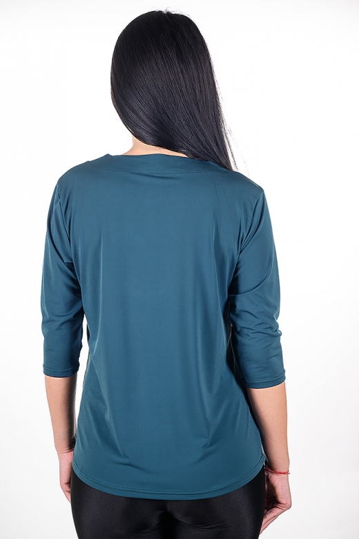 Официална блуза с гердан (маслено зелено)