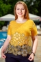 Свежа блуза с оригинален принт (жълт на цветя)